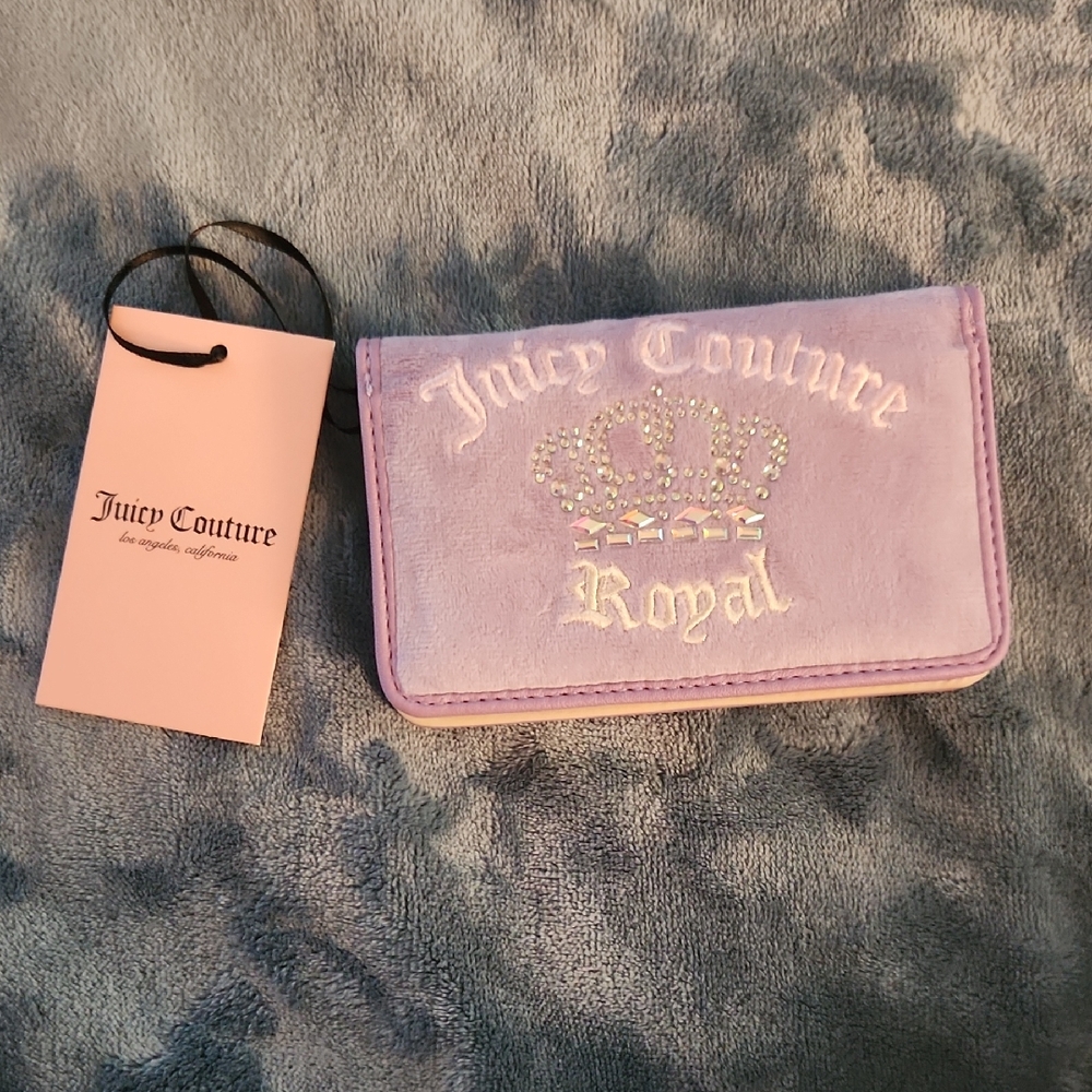 Juicy Couture Purple Key Card Holder with Metallic Hardware